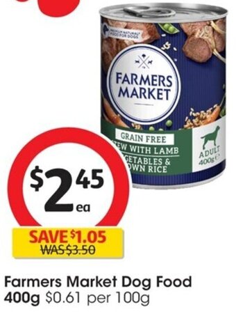 Coles Farmers Market Dog Food 400g offer