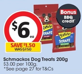 Coles Schmackos Dog Treats 200g offer