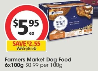 Coles Farmers Market Dog Food 6x100g offer