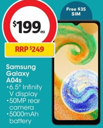 Coles Samsung Galaxy A04s offer