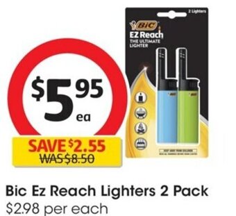 Bic Ez Reach Lighters 2 Pack