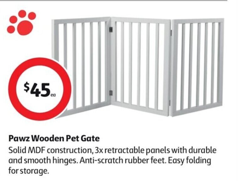 Pawz Wooden Pet Gate offer at Coles