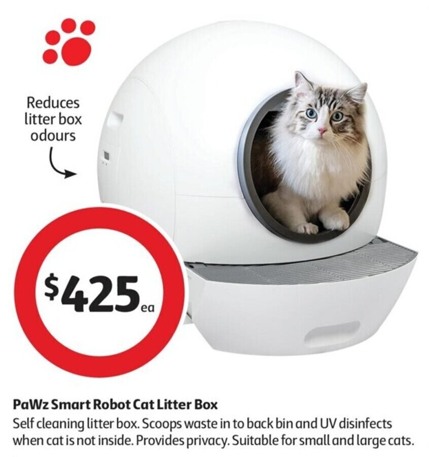 PaWz Smart Robot Cat Litter Box offer at Coles