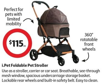 Coles i.Pet Foldable Pet Stroller offer