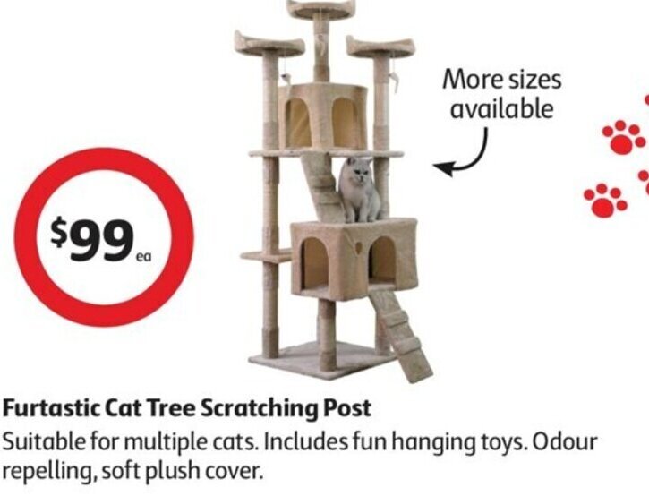 Furtastic Cat Tree Scratching Post offer at Coles