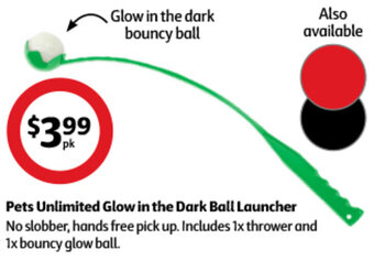 Coles Pets Unlimited Glow in the Dark Ball Launcher offer
