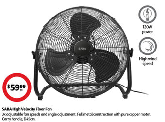 Coles SABA High Velocity Floor Fan offer