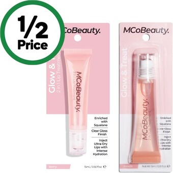 Woolworths Mcobeauty 2-in-1 glow & treat lip treatment oil 15ml offer