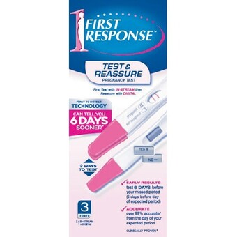 First response test & reassure pregnancy test pk 3