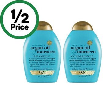 Woolworths Ogx shampoo or conditioner 385ml offer