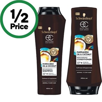 Woolworths Schwarzkopf extra care shampoo or conditioner 400ml offer