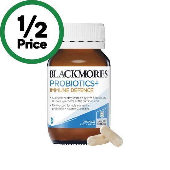 Blackmores probiotics+ immune defence gut health vitamin capsules pk 30