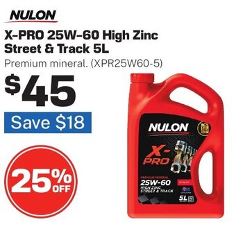 Repco X-PRO 25W-60 High Zinc Street & Track 5L offer