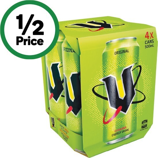 V energy drink 4 x 500ml offer at Woolworths