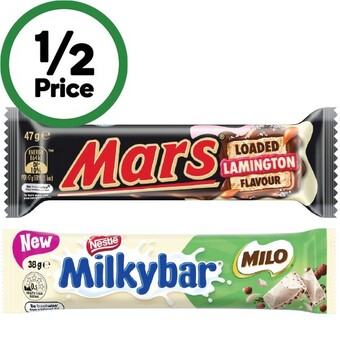 Woolworths Mars or nestle medium bars 35-56g offer