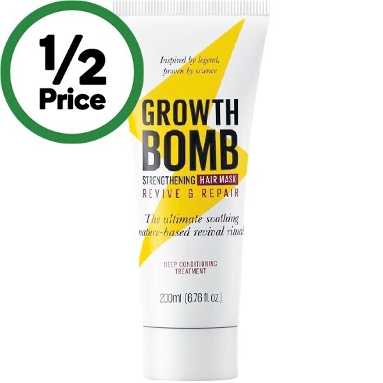 Growth bomb hair strengthening mask 200ml offer at Woolworths