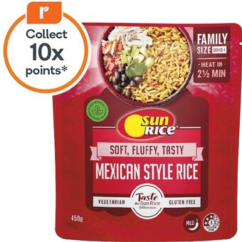 Woolworths Sunrice microwave mexican style flavoured rice 450g offer