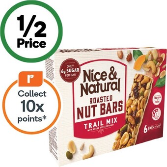 Woolworths Nice & natural nut bars 180-192g pk 6 offer