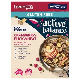Woolworths Freedom foods active balance cereal 400-500g – from the health food aisle offer