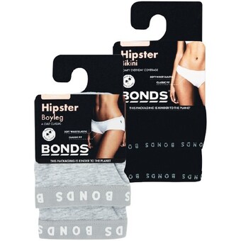 Woolworths Bonds ladies’ hipster bikini or boyleg pk 2 offer