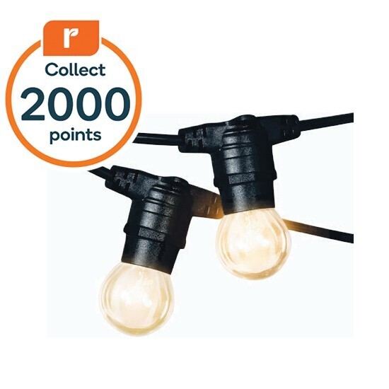 Emitto 20m festoon string lights kit, waterproof, indoor/outdoor warm