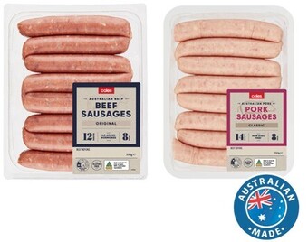Coles Coles sausages 550g offer