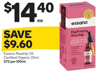Woolworths Essano Rosehip Oil Certified Organic 20ml offer