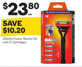 Woolworths Gillette Fusion Starter Kit with 5 Cartridges offer