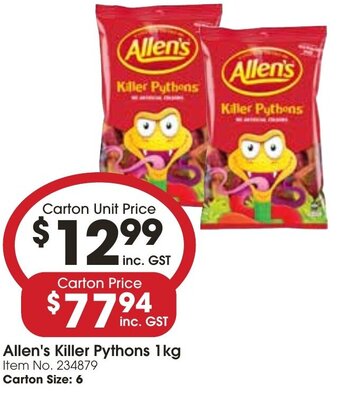 Campbells Wholesale Allen's Killer Pythons 1kg offer