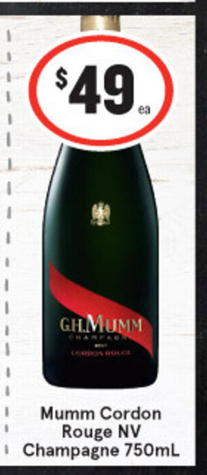 IGA Mumm Cordon Rouge NV Champagne 750ml offer