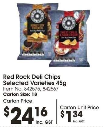 Campbells Wholesale Red Rock Deli Chips Selected Varieties 45g offer
