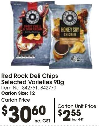 Campbells Wholesale Red Rock Deli Chips Selected Varieties 90g offer
