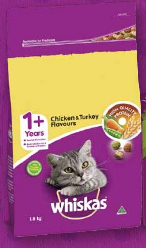 Whiskas Dry Cat food Selected Varieties 1.8kg offer at Campbells Wholesale