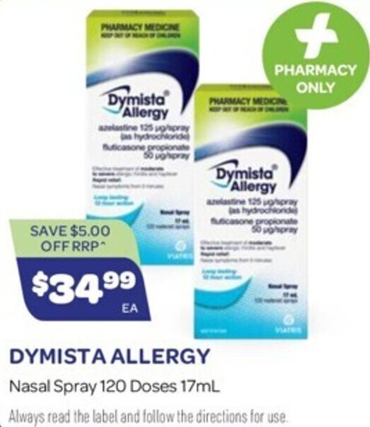 DYMISTA ALLERGY Nasal Spray 120 Doses 17mL offer at Health Save