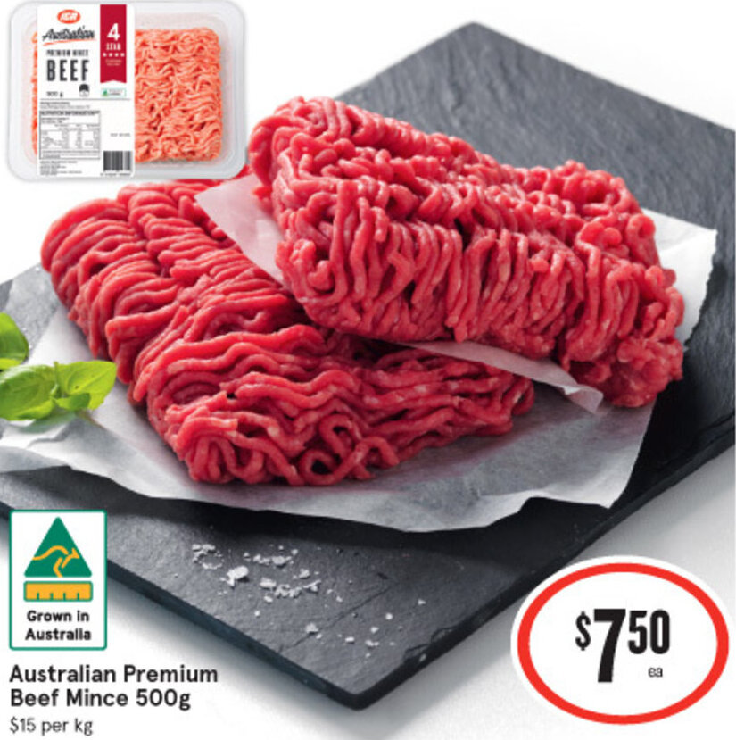 Australian Premium Beef Mince 500g offer at IGA