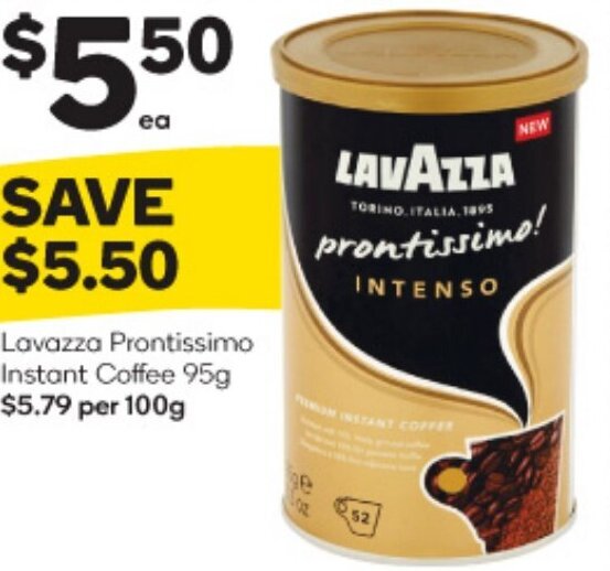 Lavazza Prontissimo Instant Coffee 95g offer at Woolworths