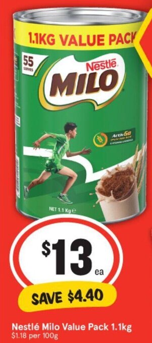 IGA Nestlé Milo Value Pack 1.1kg offer