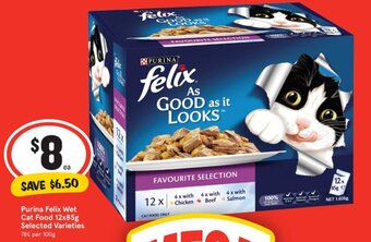 IGA Purina Felix Wet Cat Food 12x85g Selected Varieties offer