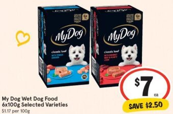 IGA My Dog Wet Dog Food 6x100g Selected Varieties offer