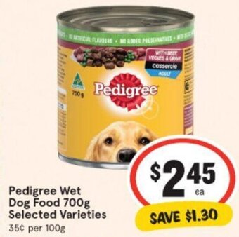 IGA Pedigree Wet Dog Food 700g Selected Varieties offer