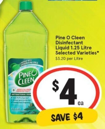 IGA Pine O Cleen Disinfectant Liquid 1.25 Litre Selected Varieties offer