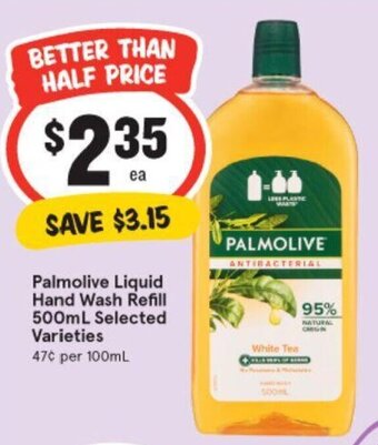 IGA Palmolive Liquid Hand Wash Refill 500mL Selected Varieties offer