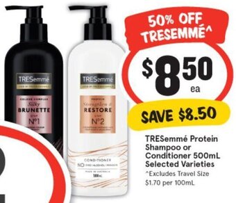 TRESemmé Protein Shampoo or Conditioner 500mL Selected Varieties