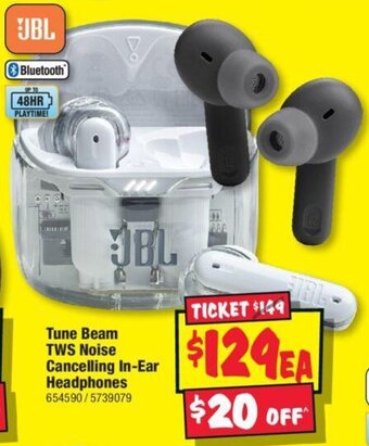 JB Hi-Fi Tune Beam TWS Noise Cancelling In-Ear Headphones offer