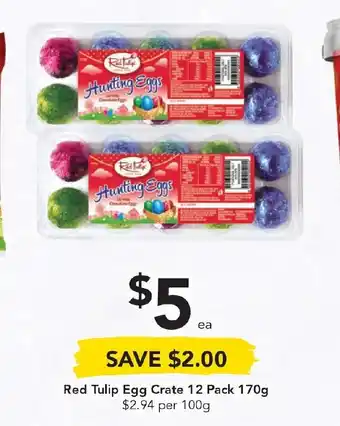 Red Tulip Egg Crate 12 Pack 170g