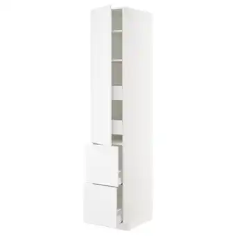 IKEA Metod / maximera hi cab w shlvs/4 drawers/dr/2 frnts, white/kungsbacka matt white, 40x60x220 cm offer