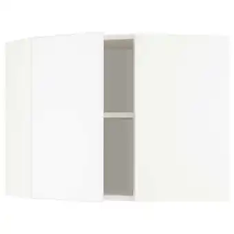 IKEA Metod corner wall cabinet with shelves, white/kungsbacka matt white, 68x37x80 cm offer