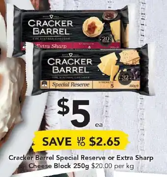 Drakes Cracker Barrel Special Reserve, Extra Sharp Cheese Block 250g offer