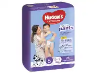 Chemist Warehouse Huggies Ultra Dry Nappy Pants Size 5 12-17kg Boy 26 Pack offer