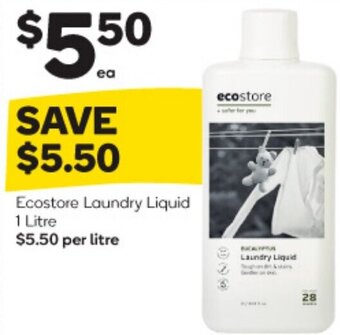 Woolworths Ecostore Laundry Liquid 1 Litre offer